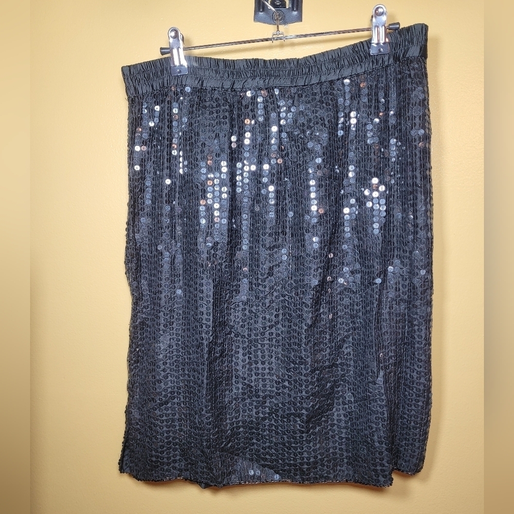 NWT Deadstock Vintage Tina 100% Silk Sequin Skirt sz M - Picture 3 of 7
